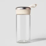Water Bottle 400ml – Durable Lid with Carrying Handle – Transparent