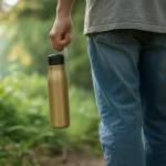 550ml Thermos Flask - Stainless Steel Keeps Drinks Hot & Cold - Gold - Image 2